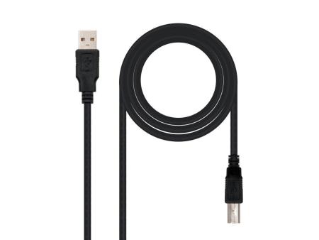 Cable USB 2.0 Impresora Nanocable 10.01.0103-BK/ USB Tipo-B Macho - USB Macho/ 1.8m/ Negro