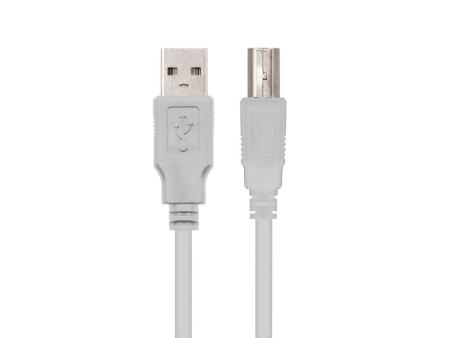 Cable USB 2.0 Impresora Nanocable 10.01.0104/ USB Tipo-B Macho - USB Macho/ 3m/ Beige