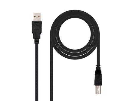 Cable USB 2.0 Impresora Nanocable 10.01.0105-BK/ USB Tipo-B Macho - USB Macho/ 4.5m/ Negro