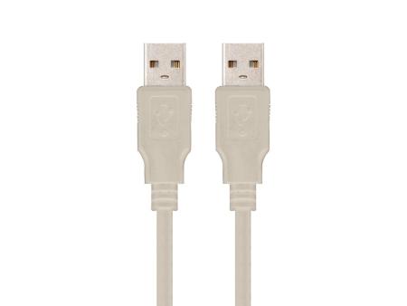 Cable USB 2.0 Nanocable 10.01.0302/ USB Macho - USB Macho/ 1m/ Beige