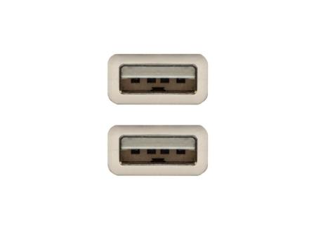 Cable USB 2.0 Nanocable 10.01.0302/ USB Macho - USB Macho/ 1m/ Beige