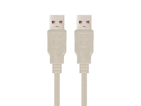 Cable USB 2.0 Nanocable 10.01.0303/ USB Macho - USB Macho/ 2m/ Beige