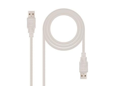 Cable USB 2.0 Nanocable 10.01.0304/ USB Macho - USB Macho/ 3m/ Beige