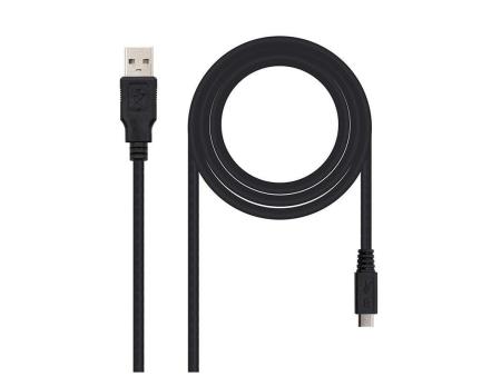 Cable USB 2.0 Nanocable 10.01.0501/ USB Macho - MicroUSB Macho/ 1.8m/ Negro