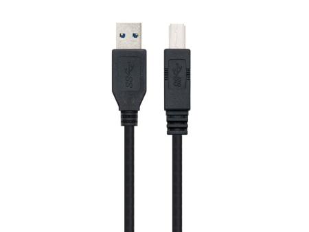 Cable USB 3.0 Impresora Nanocable 10.01.0802-BK/ USB Tipo-B Macho - USB Macho/ 2m/ Negro