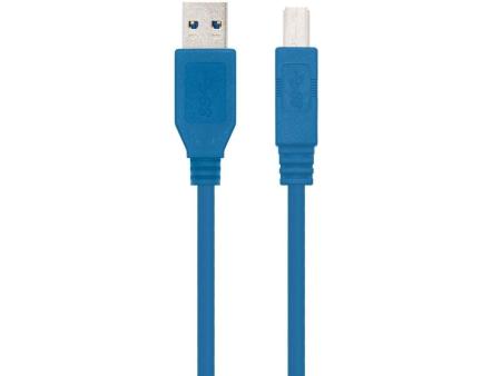 Cable USB 3.0 Impresora Nanocable 10.01.0802-BL/ USB Tipo-B Macho - USB Macho/ 2m/ Azul