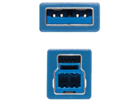 Cable USB 3.0 Impresora Nanocable 10.01.0802-BL/ USB Tipo-B Macho - USB Macho/ 2m/ Azul