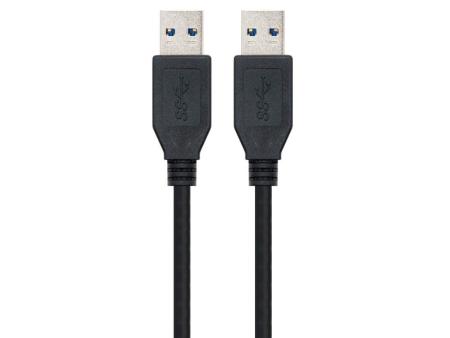 Cable USB 3.0 Nanocable 10.01.1001-BK/ USB Macho - USB Macho/ 1m/ Negro