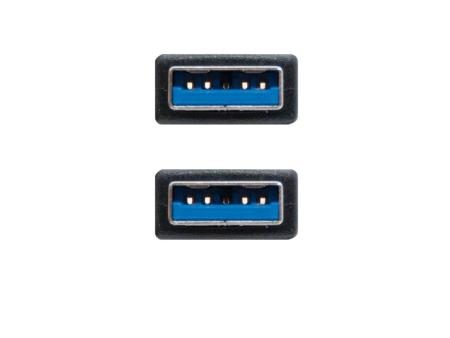 Cable USB 3.0 Nanocable 10.01.1001-BK/ USB Macho - USB Macho/ 1m/ Negro