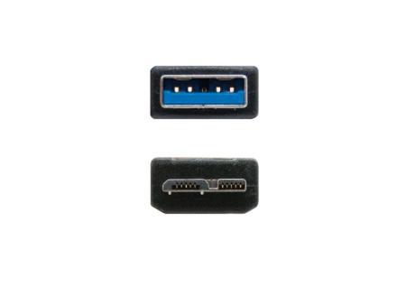 Cable USB 3.0 Nanocable 10.01.1101-BK/ USB Macho - MicroUSB Macho/ 1m/ Negro