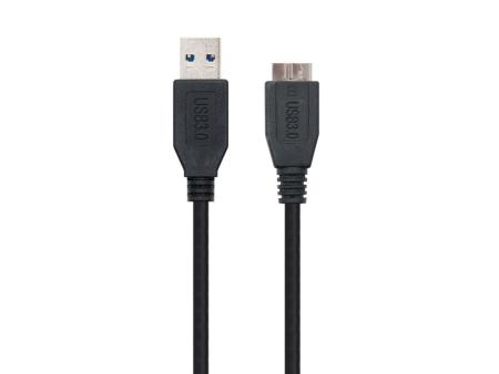 Cable USB 3.0 Nanocable 10.01.1101-BK/ USB Macho - MicroUSB Macho/ 1m/ Negro