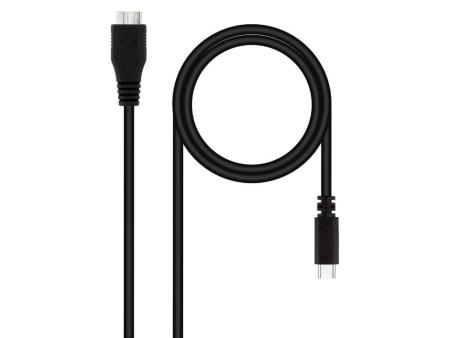 Cable USB 3.0 Nanocable 10.01.1201-BK/ USB Tipo-C Macho - MicroUSB Macho/ 1m/ Negro