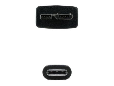 Cable USB 3.0 Nanocable 10.01.1201-BK/ USB Tipo-C Macho - MicroUSB Macho/ 1m/ Negro