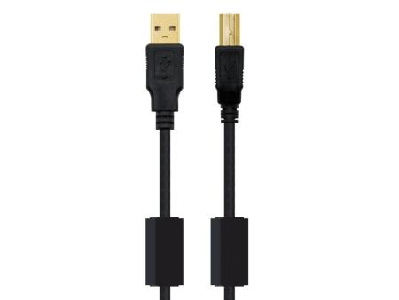 Cable USB 2.0 Impresora Nanocable 10.01.1202/ USB Tipo-B Macho - USB Macho / 2m/ Negro