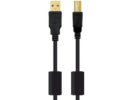 Cable USB 2.0 Impresora Nanocable 10.01.1203/ USB Tipo-B Macho - USB Macho/ 3m/ Negro