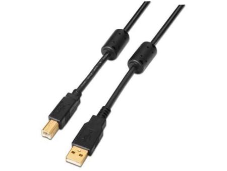 Cable USB 2.0 Impresora Nanocable 10.01.1203/ USB Tipo-B Macho - USB Macho/ 3m/ Negro