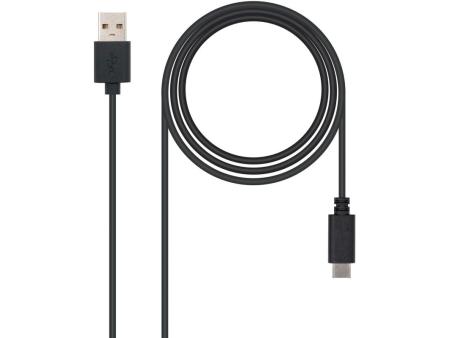 Cable USB 2.0 Nanocable 10.01.2100/ USB Tipo-C Macho - USB Macho/ 50cm/ Negro