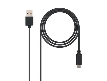 Cable USB 2.0 Nanocable 10.01.2102/ USB Tipo-C Macho - USB Macho/ 2m/ Negro