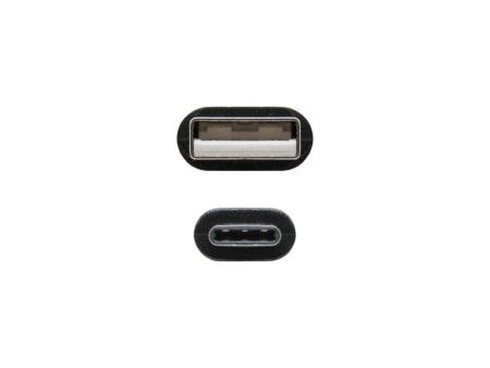 Cable USB 2.0 Nanocable 10.01.2102/ USB Tipo-C Macho - USB Macho/ 2m/ Negro