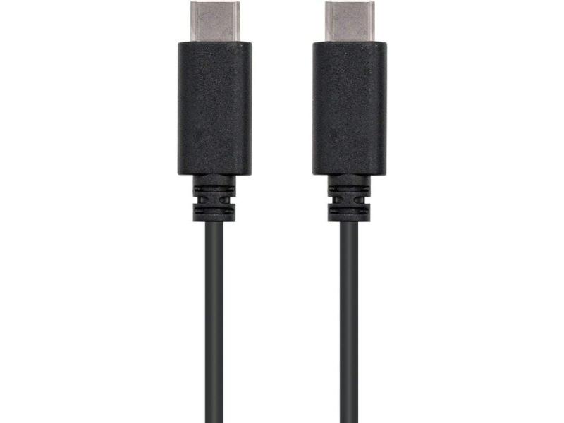 Cable USB 2.0 Tipo-C Nanocable 10.01.2301/ USB Tipo-C Macho - USB Tipo-C Macho/ 1m/ Negro