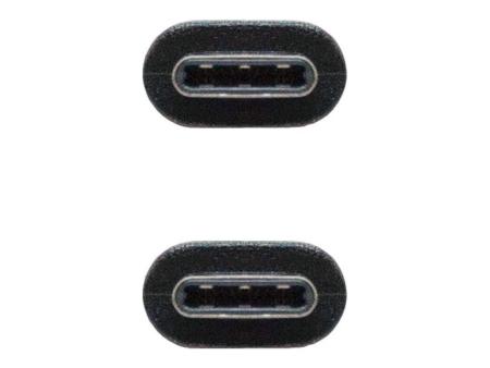 Cable USB 2.0 Tipo-C Nanocable 10.01.2301/ USB Tipo-C Macho - USB Tipo-C Macho/ 1m/ Negro