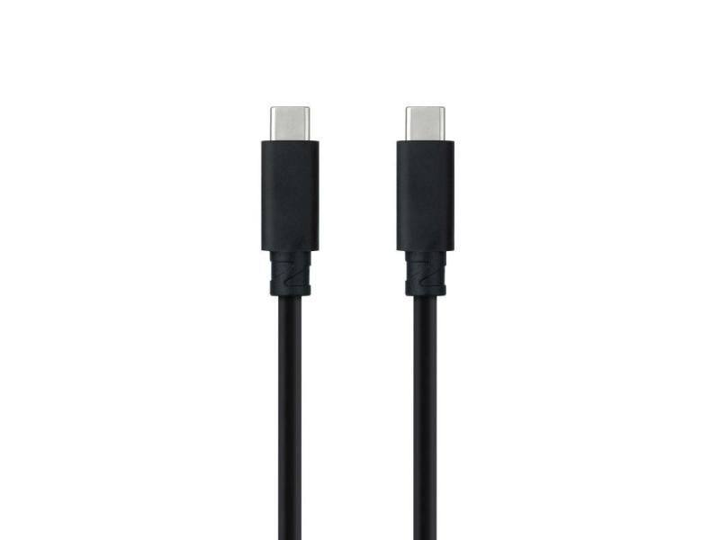 Cable USB 3.1 Nanocable 10.01.4100/ USB Tipo-C Macho - USB Tipo-C Macho/ 50cm/ Negro