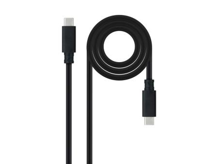 Cable USB 3.1 Nanocable 10.01.4100/ USB Tipo-C Macho - USB Tipo-C Macho/ 50cm/ Negro