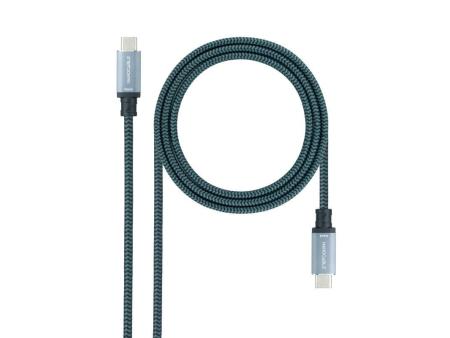 Cable USB 3.1 Nanocable 10.01.4101-COMB/ USB Tipo-C Macho - USB Tipo-C Macho/ Hasta 100W/ 20Gbps/ 1m/ Gris y Negro