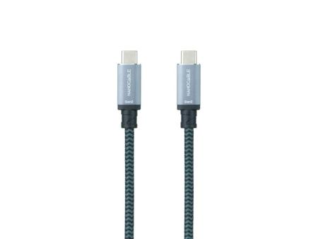 Cable USB 3.1 Nanocable 10.01.4102-COMB/ USB Tipo-C Macho - USB Tipo-C Macho/ Hasta 100W/ 20Gbps/ 2m/ Gris y Negro