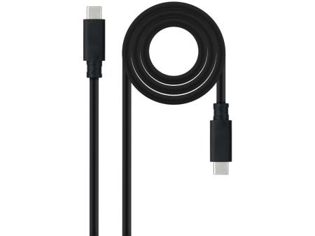 Cable USB 3.2 Nanocable 10.01.4103/ USB Tipo-C Macho - USB Tipo-C Macho/ Hasta 100W/ 20Gbps/ 3m/ Negro