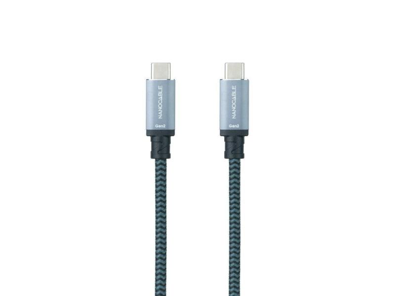 Cable USB 3.2 Nanocable 10.01.4103-COMB/ USB Tipo-C Macho - USB Tipo-C Macho/ Hasta 100W/ 20Gbps/ 3m/ Gris y Negro