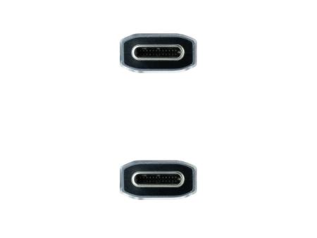 Cable USB 3.2 Nanocable 10.01.4103-COMB/ USB Tipo-C Macho - USB Tipo-C Macho/ Hasta 100W/ 20Gbps/ 3m/ Gris y Negro