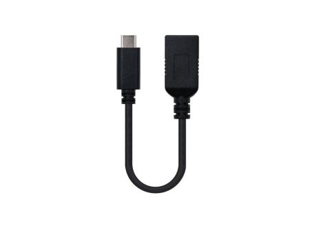 Cable USB 3.1 Nanocable 10.01.4201/ USB Tipo-C Macho - USB Hembra/ 15cm/ Negro