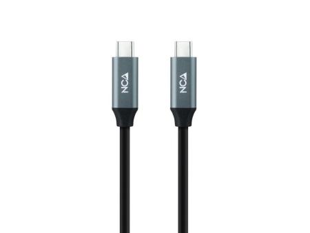 Cable USB 3.2 Nanocable 10.01.4301 5A 100W/ USB Tipo-C Macho - USB Tipo-C Macho/ 1m/ Gris y Negro