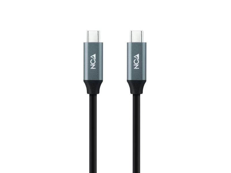 Cable USB 3.2 Nanocable 10.01.4301 5A 100W/ USB Tipo-C Macho - USB Tipo-C Macho/ 1m/ Gris y Negro