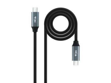 Cable USB 3.2 Nanocable 10.01.4301 5A 100W/ USB Tipo-C Macho - USB Tipo-C Macho/ 1m/ Gris y Negro