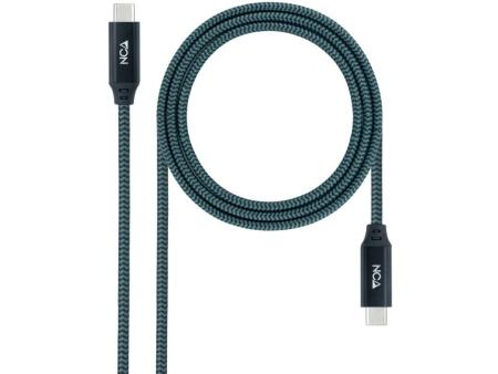 Cable USB 3.2 Nanocable 10.01.4301-COMB/ USB Tipo-C Macho - USB Tipo-C Macho/ 1m/ Gris y Negro