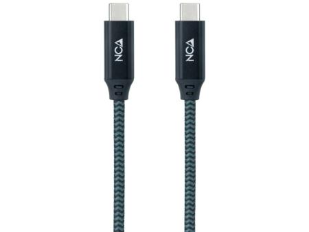 Cable USB 3.2 Nanocable 10.01.4301-COMB/ USB Tipo-C Macho - USB Tipo-C Macho/ 1m/ Gris y Negro