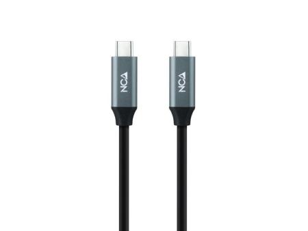 Cable USB 3.2 Nanocable 10.01.4301-L150/ USB Tipo-C Macho - USB Tipo-C Macho/ 1.5m/ Gris y Negro