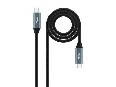 Cable USB 3.2 Nanocable 10.01.4301-L150/ USB Tipo-C Macho - USB Tipo-C Macho/ 1.5m/ Gris y Negro