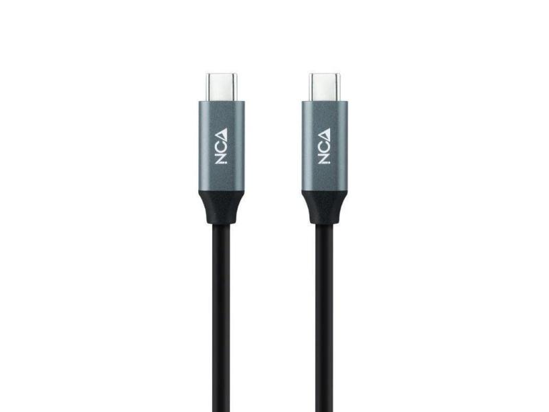 Cable USB 3.2 Nanocable 10.01.4303/ USB Tipo-C Macho - USB Tipo-C Macho/ 3m/ Gris y Negro