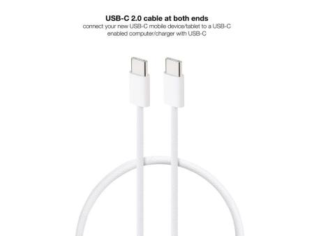 Cable USB 2.0 Tipo-C Nanocable 10.01.6001-CO/ USB Tipo-C Macho - USB Tipo-C Macho/ Hasta 60W/ 480Mbps/ 1m/ Blanco