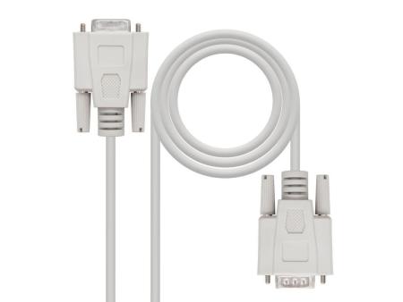 Cable Serie NULL Modem Nanocable 10.14.0502/ DB9 Macho - DB9 Hembra/ 1.8m/ Beige