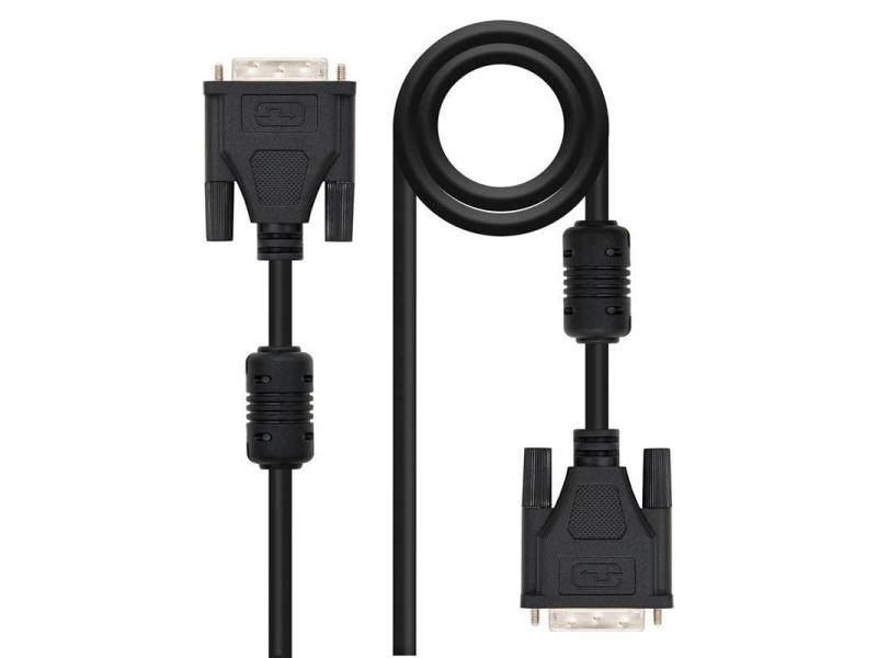 Cable DVI Dual Nanocable 10.15.0802/ DVI Macho - DVI Macho/ 1.8m/ Negro