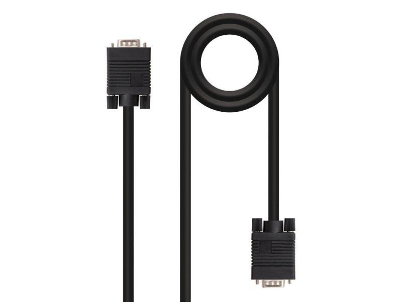 Cable SVGA Nanocable 10.15.1305/ VGA Macho - VGA Macho/ 5m/ Negro