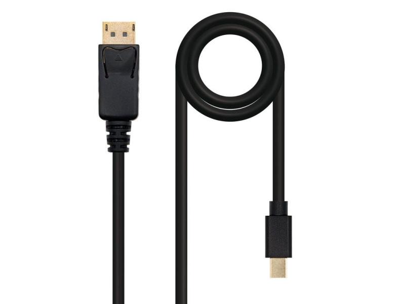 Cable Mini Displayport Nanocable 10.15.2402/ Mini Displayport Macho - Displayport Macho/ 2m/ Negro