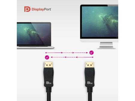 Cable DisplayPort 1.4 8K Nanocable 10.15.2502/ DisplayPort Macho - DisplayPort Macho/ 2m/ Certificado/ Negro