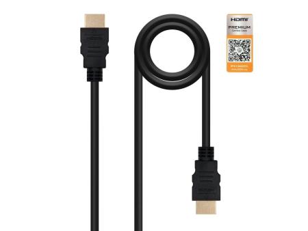 Cable HDMI 2.0 4K Nanocable 10.15.3600/ HDMI Macho - HDMI Macho/ 50cm/ Certificado/ Negro