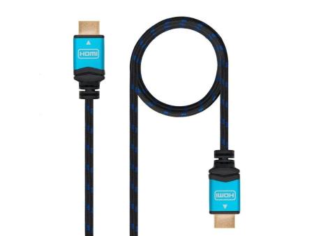 Cable HDMI 2.0 4K Nanocable 10.15.3700/ HDMI Macho - HDMI Macho/ 0.5m/ Negro/ Azul