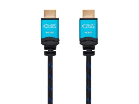 Cable HDMI 2.0 4K Nanocable 10.15.3700/ HDMI Macho - HDMI Macho/ 0.5m/ Negro/ Azul